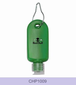 FRASCO PLÁSTICO 40ML COM MOSQUETÃO PERSONALIZADO      