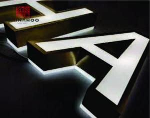 Letra Caixa Backlight galvanizada - inóx polido ou escovado - acm     