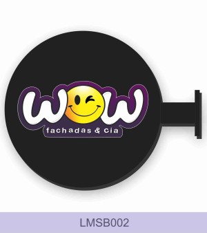 Luminoso Bandeira Redondo PVC e Acrílico Redondo   Preto - Branco - Cinza 