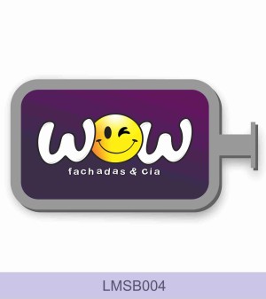 Luminoso Bandeira - Retangular PVC e Acrílico Retangular   Preto - Branco - Cinza Caixa  - 5cm