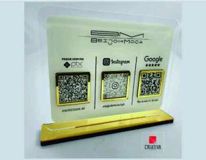Placa QR Code Acrílico     